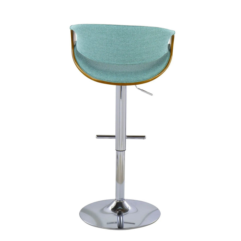 Curvo - Mid Century Modern Adjustable Barstool With Swivel With Straight T Footrest by Unique Piece Furniture