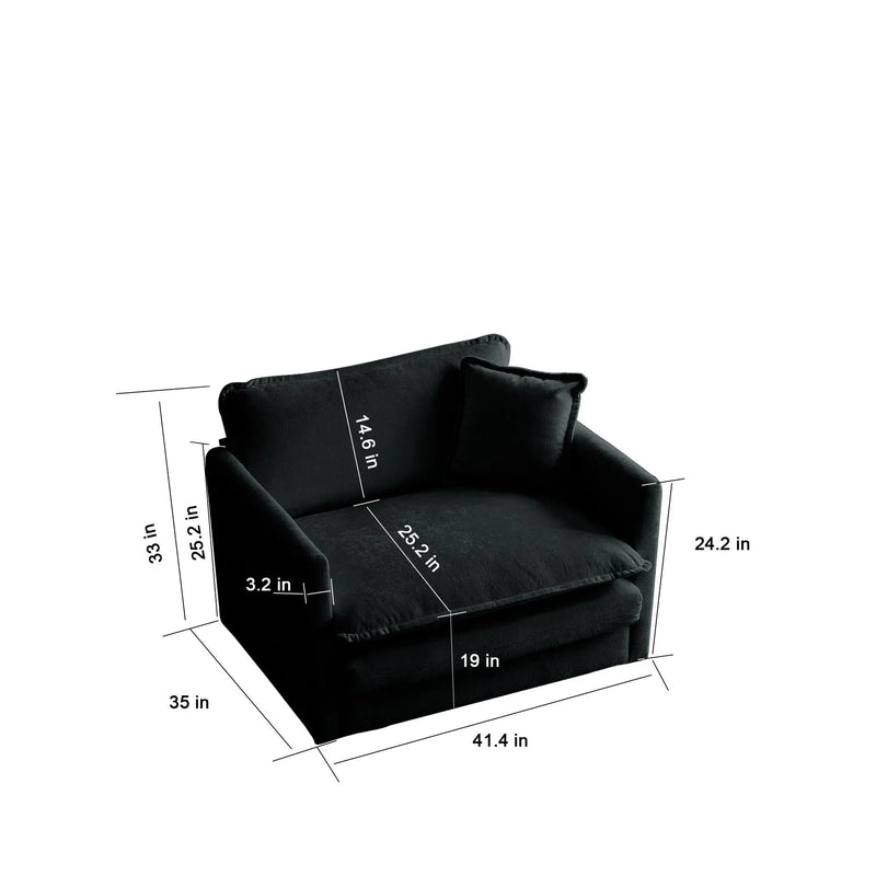 Comfy Deep Single Seat Sofa Upholstered Reading Armchair by HouseOfZazla