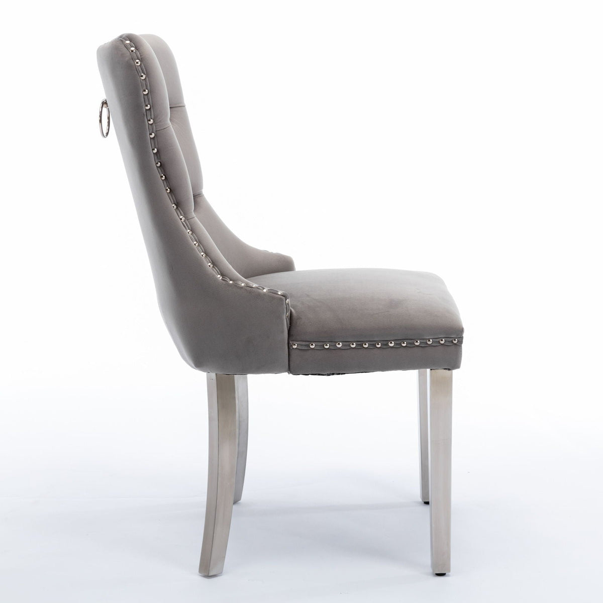 Contemporary Upholstered Dining Chair Set with Nailhead Trim - Multiple Colors, photo 11 of 24