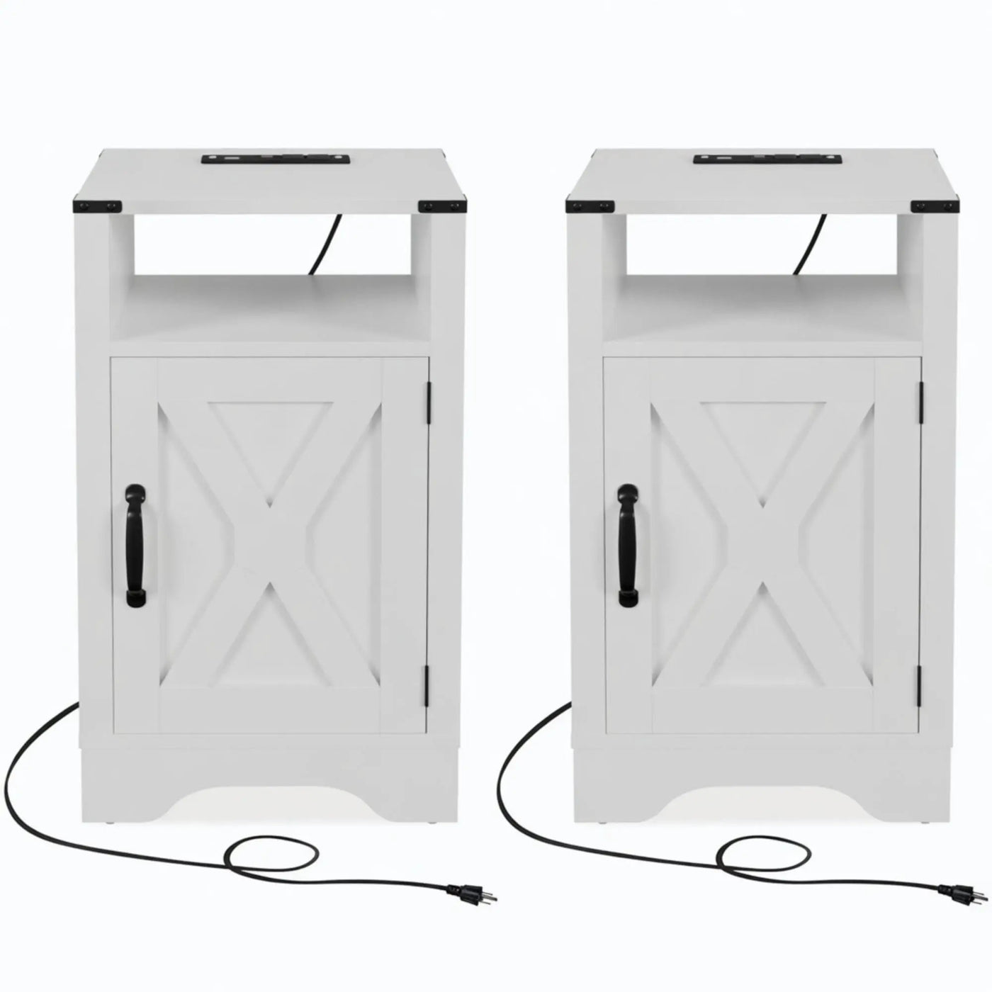 Farmhouse Nightstand, Charging Station & Storage by HouseOfZazla