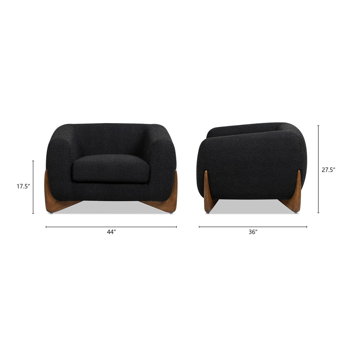 Sherpa Arm Chair with Removable Cushion - Black, White, Dark Green, photo 11 of 30