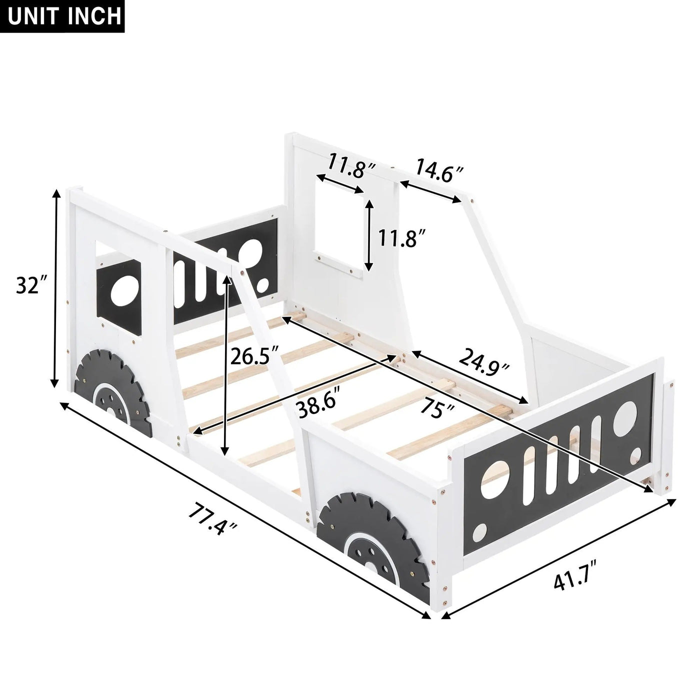 Classic Car Shaped Platform Bed With Wheels by HouseOfZazla