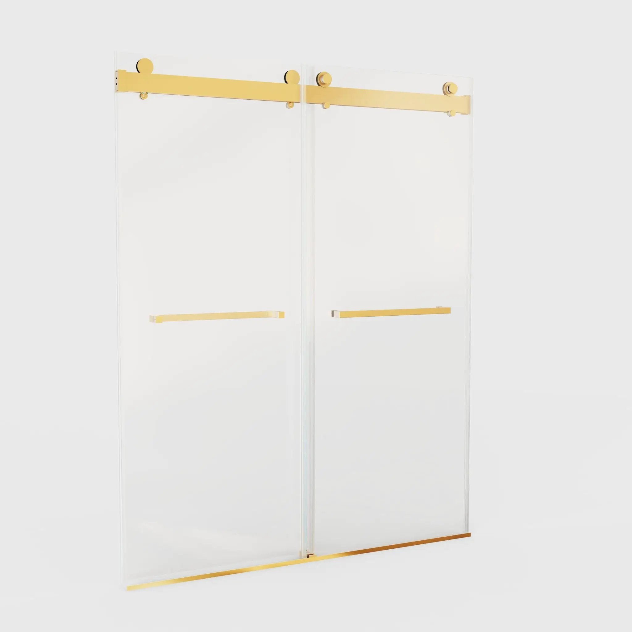 Frameless Double Sliding Soft-Close Shower Door, 3 / 8" (10Mm) Thick SGCC Tempered Glass Door, Matte by HouseOfZazla