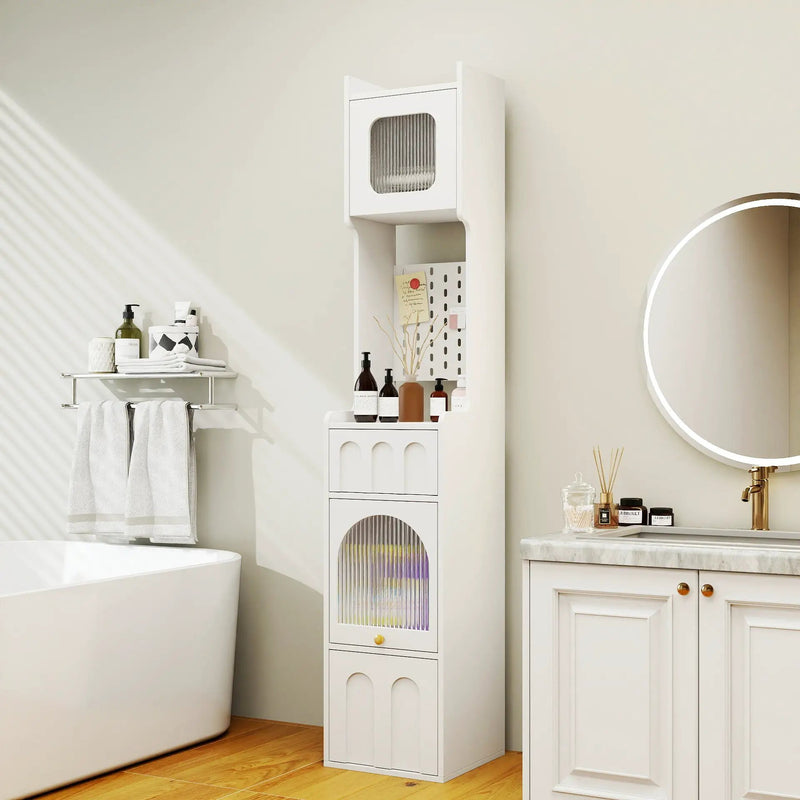 70.87" H Tall Bathroom Storage Cabinet with 1 Door and 2 Drawers by HouseOfZazla