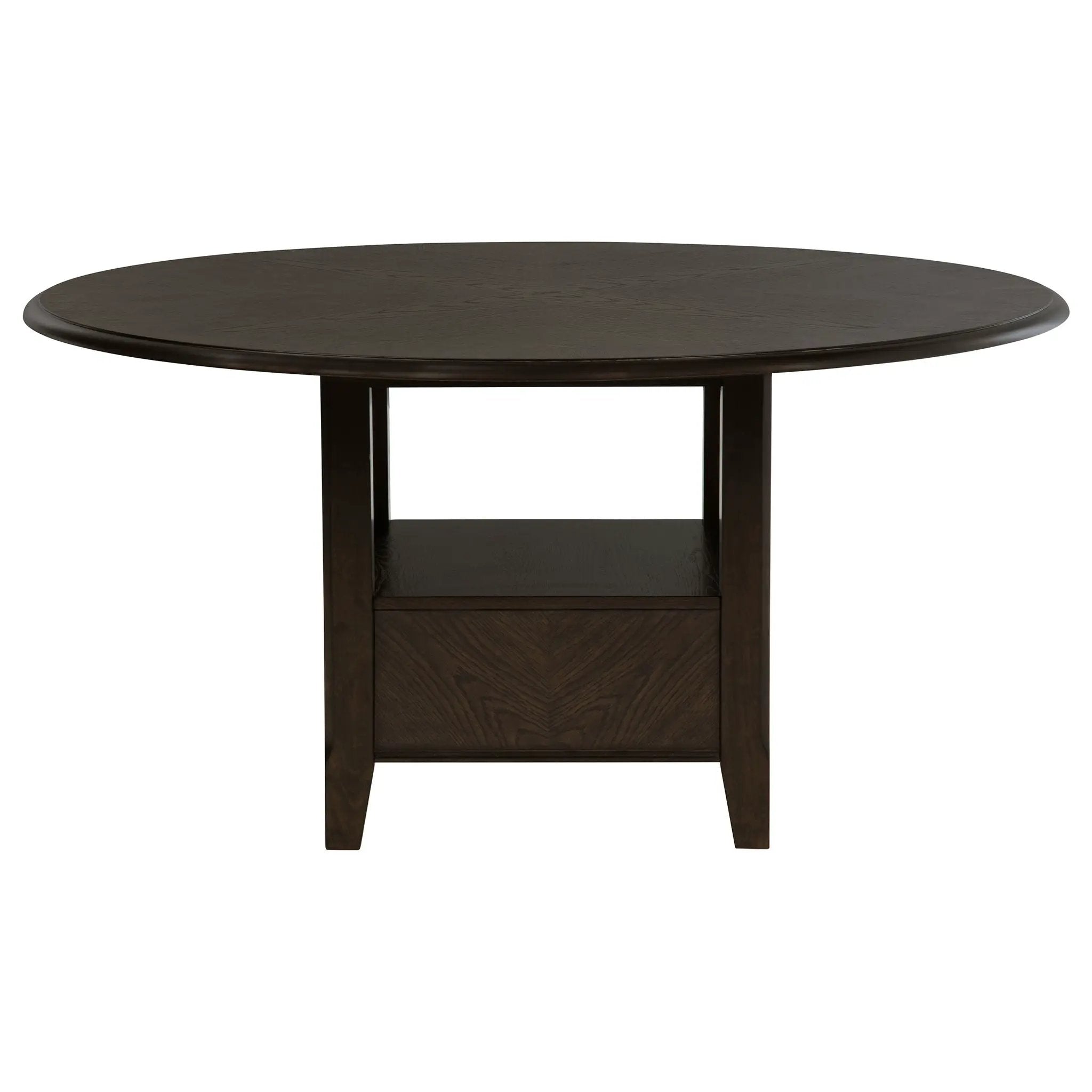 Twyla 60-inch Round Dining Table with Drawer Dark Cocoa by Unique Piece Furniture