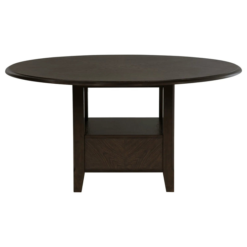 Twyla 60-inch Round Dining Table with Drawer Dark Cocoa by Unique Piece Furniture