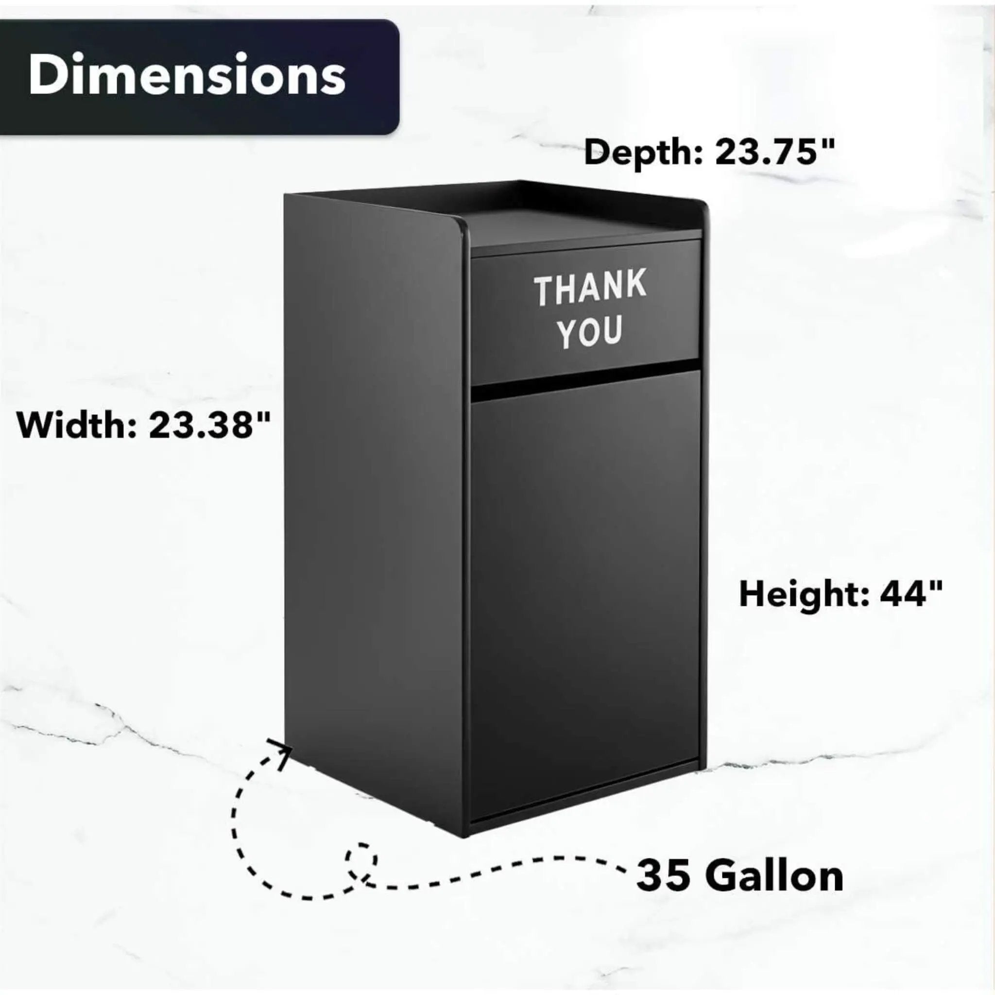 35-Gallon Wood Trash Can With Swing Door & Tray Shelf [No Trash Bin] (SAK62940) by SAKSBY WHOLESALE