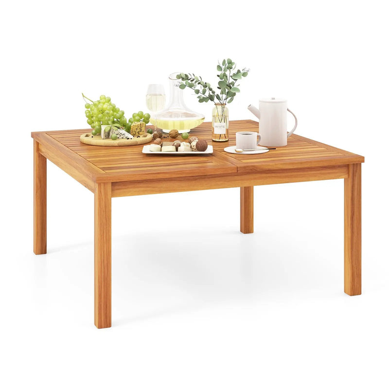 35.5 Inches Patio Solid Acacia Wood Coffee Table Side Table by DirectDeals