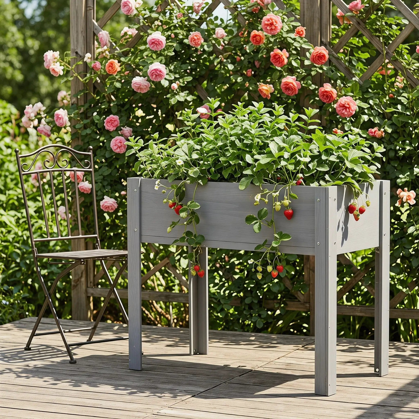 Raised Garden Bed With Legs, Elevated Planter Box For Outdoor Plants by HouseOfZazla