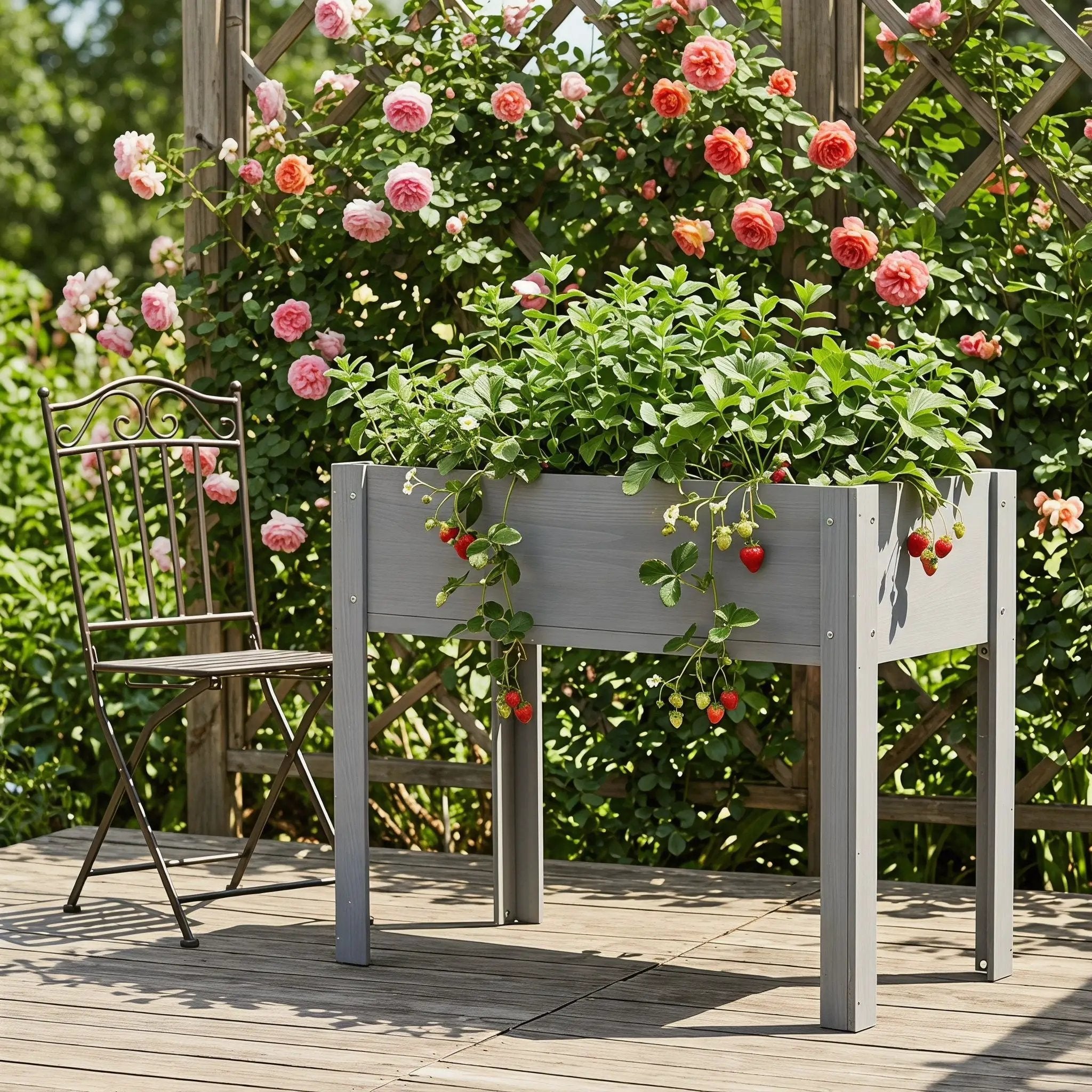 Raised Garden Bed With Legs, Elevated Planter Box For Outdoor Plants by Unique Piece Furniture