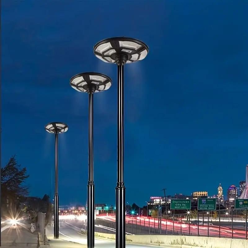 3500W Commercial Solar Round 360° Wide Angle Pole Outdoor Lamp Post Light with 98 inch Pole IP67 Waterproof With Remote by Outdoor Solar Outlet
