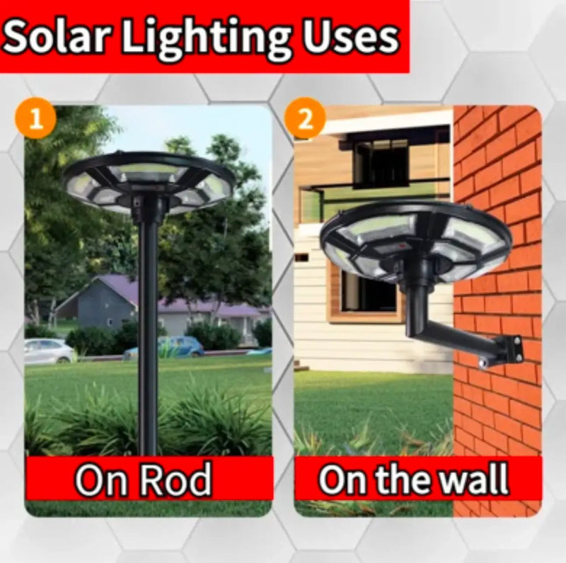 3500W Commercial Solar Round 360° Wide Angle Pole Outdoor Lamp Post Light with 98 inch Pole IP67 Waterproof With Remote by Outdoor Solar Outlet