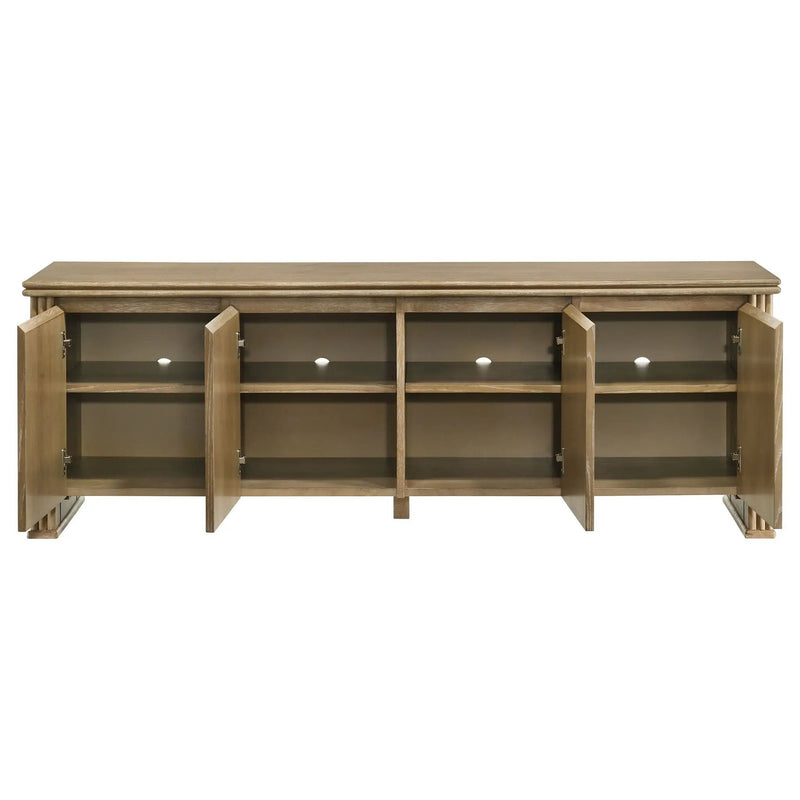 Adina 70-inch TV Stand Media Console Distressed Light Brown by Unique Piece Furniture