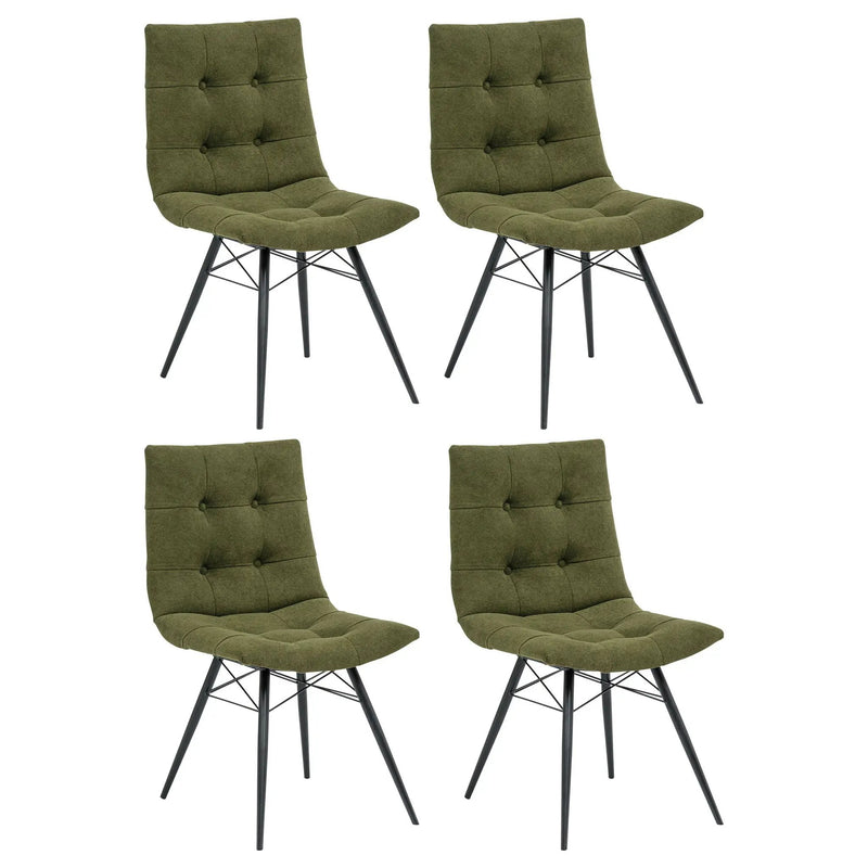 Aiken Fabric Upholstered Dining Side Chair Saddle Forest Green (Set of 4) by Unique Piece Furniture