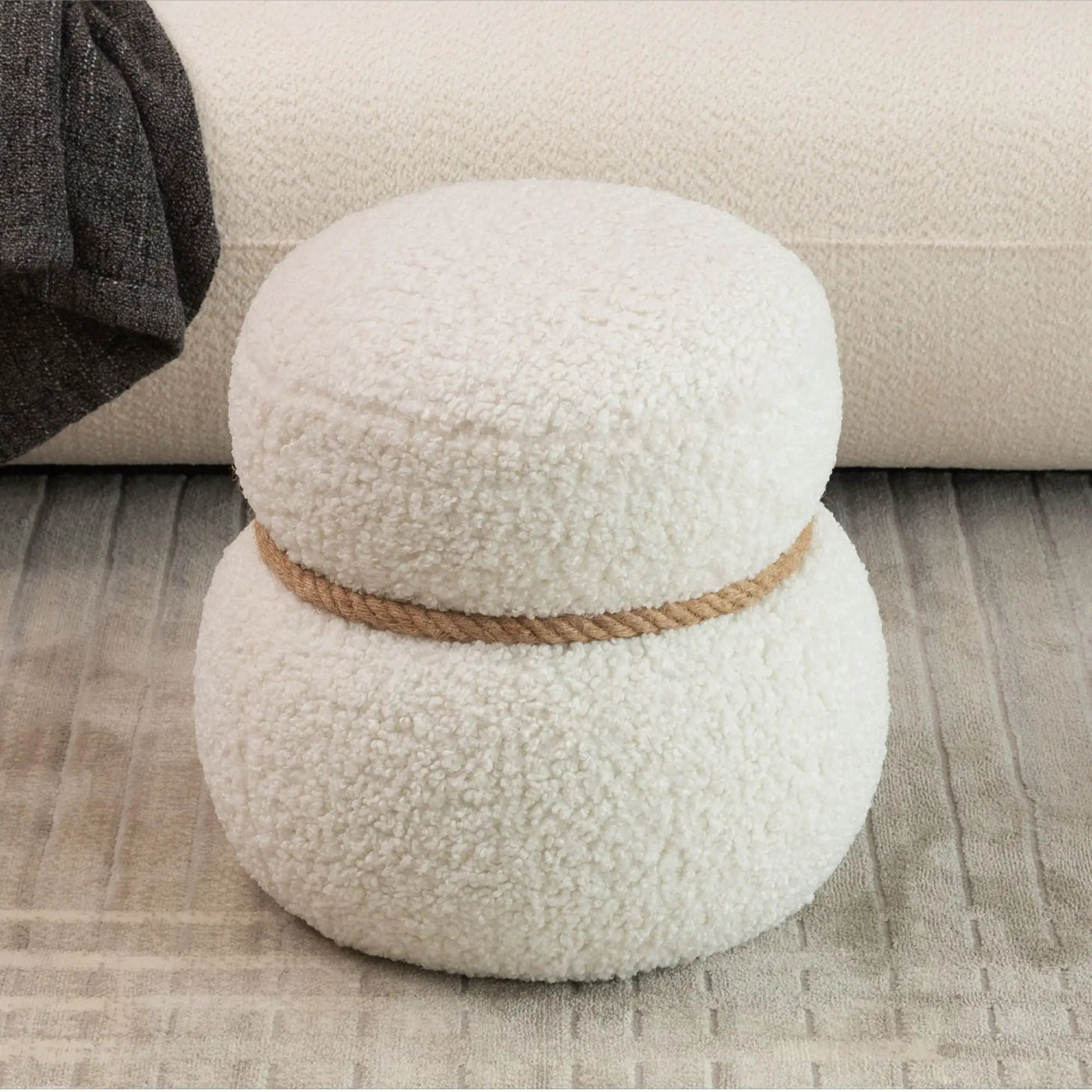 Snowman Stool With Cushion And Solid Wood Frame by HouseOfZazla