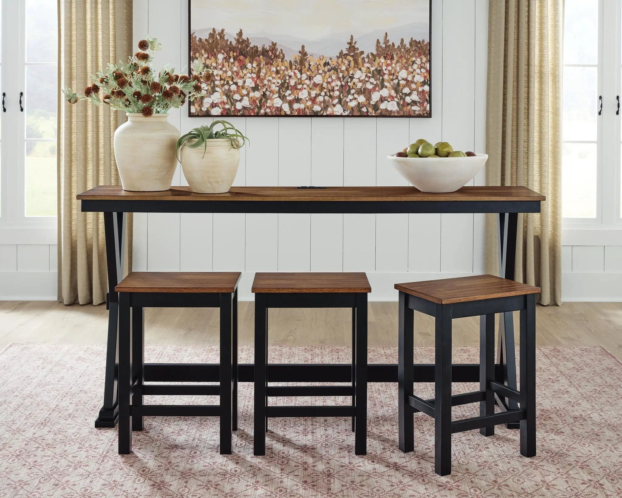 Wildenauer - Rectangular Dining Room Counter Table Set (Set of 4) - Brown / Black by Unique Piece Furniture