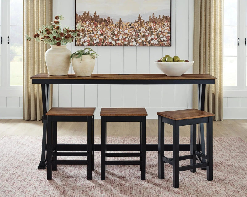 Wildenauer - Rectangular Dining Room Counter Table Set (Set of 4) - Brown / Black by Unique Piece Furniture