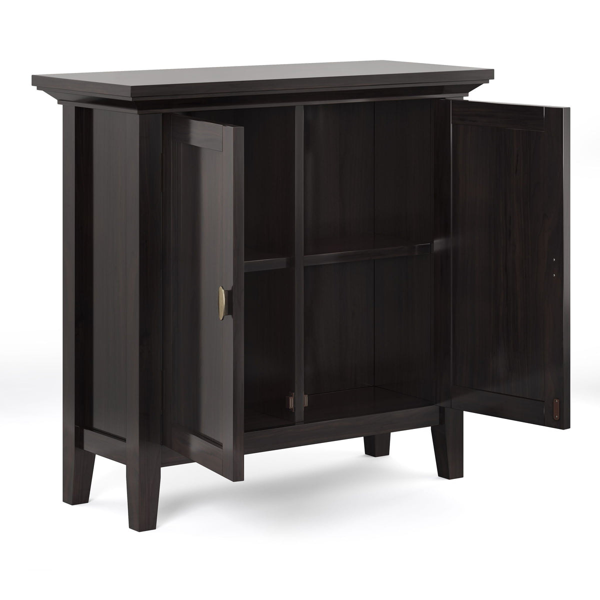 Hickory Brown Low Storage Cabinet with Adjustable Shelves - Accent Cabinet, photo 4 of 7