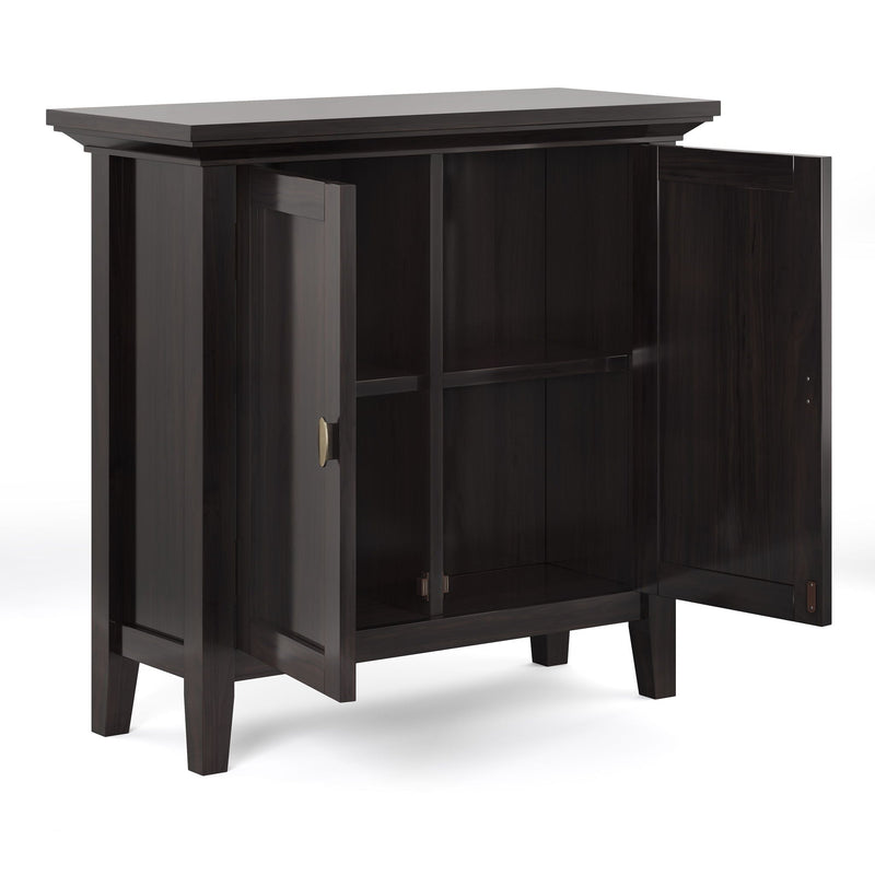 Hickory Brown Low Storage Cabinet with Adjustable Shelves - Accent Cabinet, photo 4 of 7