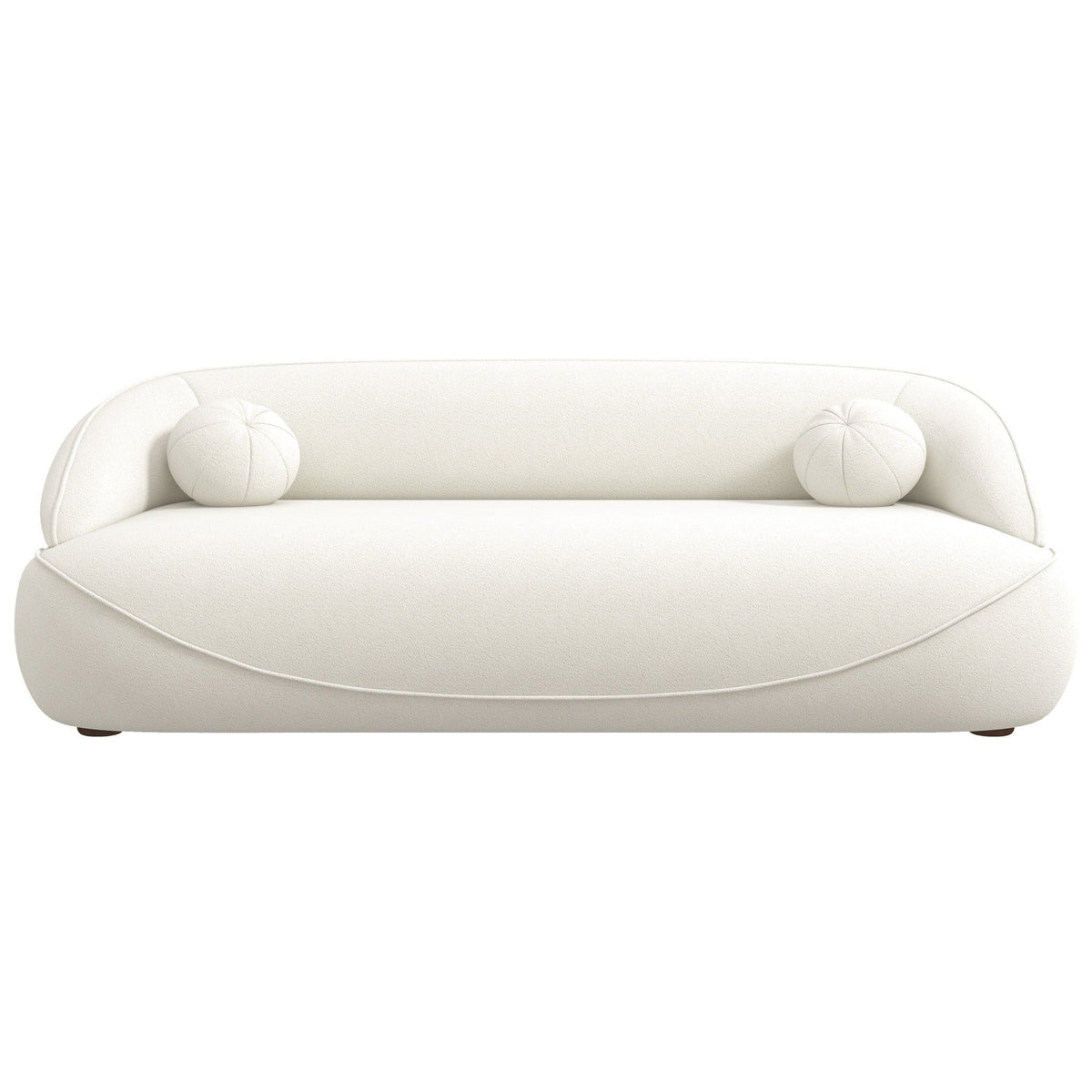 Boucle Sofa with Stain-Resistant Upholstery - Beige