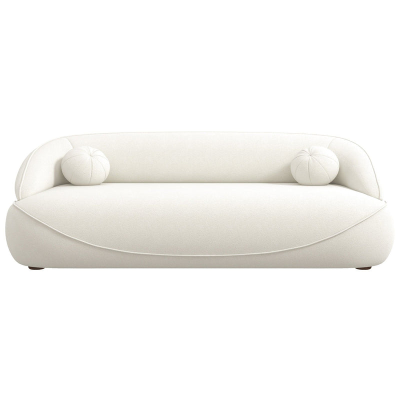 Boucle Sofa with Stain-Resistant Upholstery - Beige