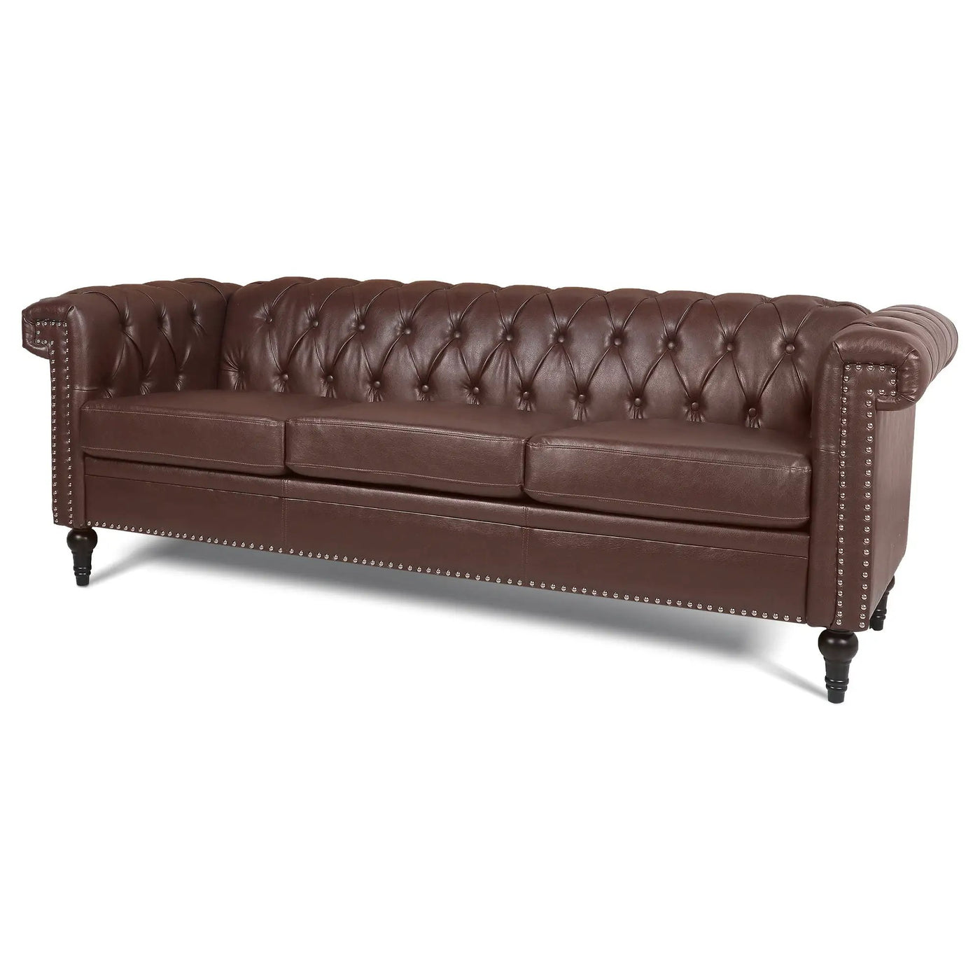 Traditional Square Arm Removable Cushion 3 Seater Sofa by HouseOfZazla