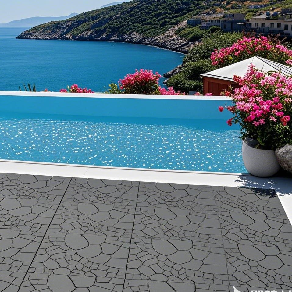 Stone Texture 12" Patio Deck Tiles - 44pcs by HouseOfZazla