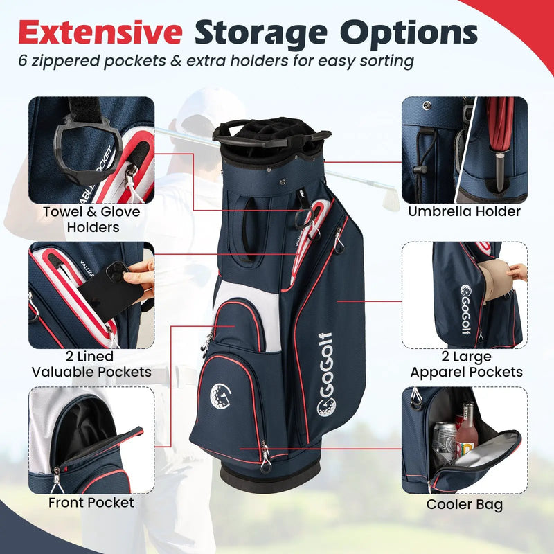 Golf Cart Bag Lightweight Portable Golf Club Organizer Bag by DirectDeals