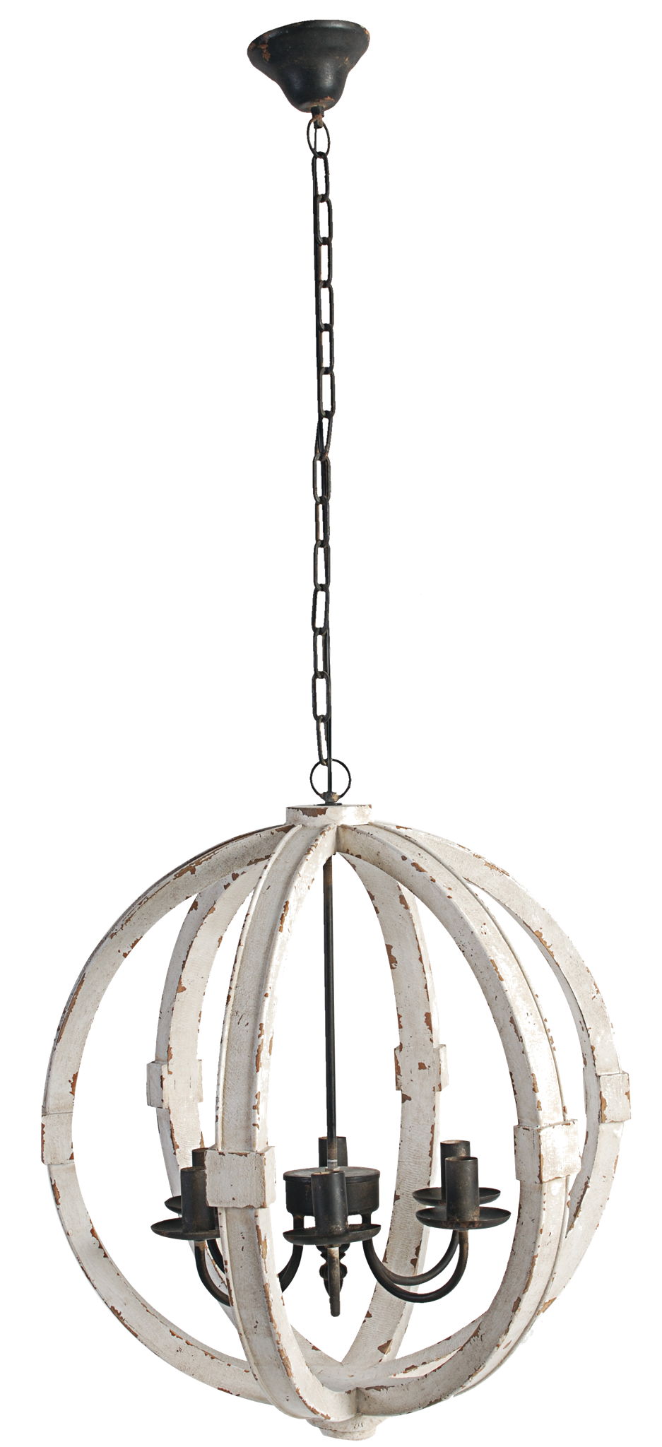 Hanging Light Fixture Chandelier with Adjustable Chain - Light Brown or White, photo 8 of 22