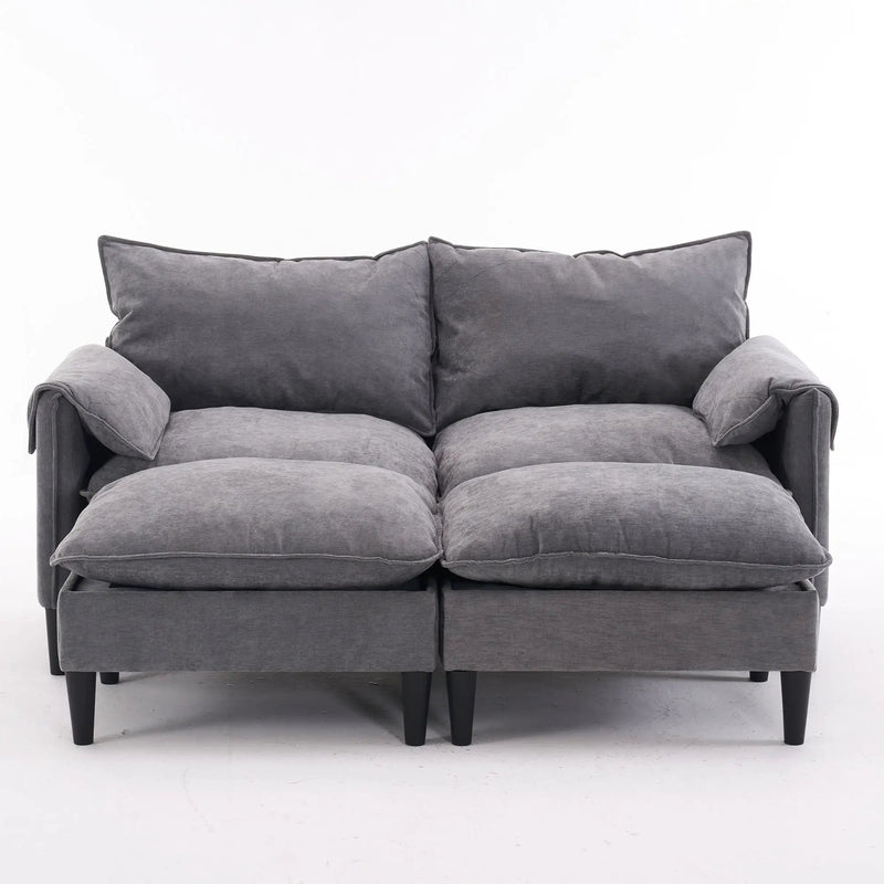 Convertible Combination Sofa With Footstools With Storage by Unique Piece Furniture