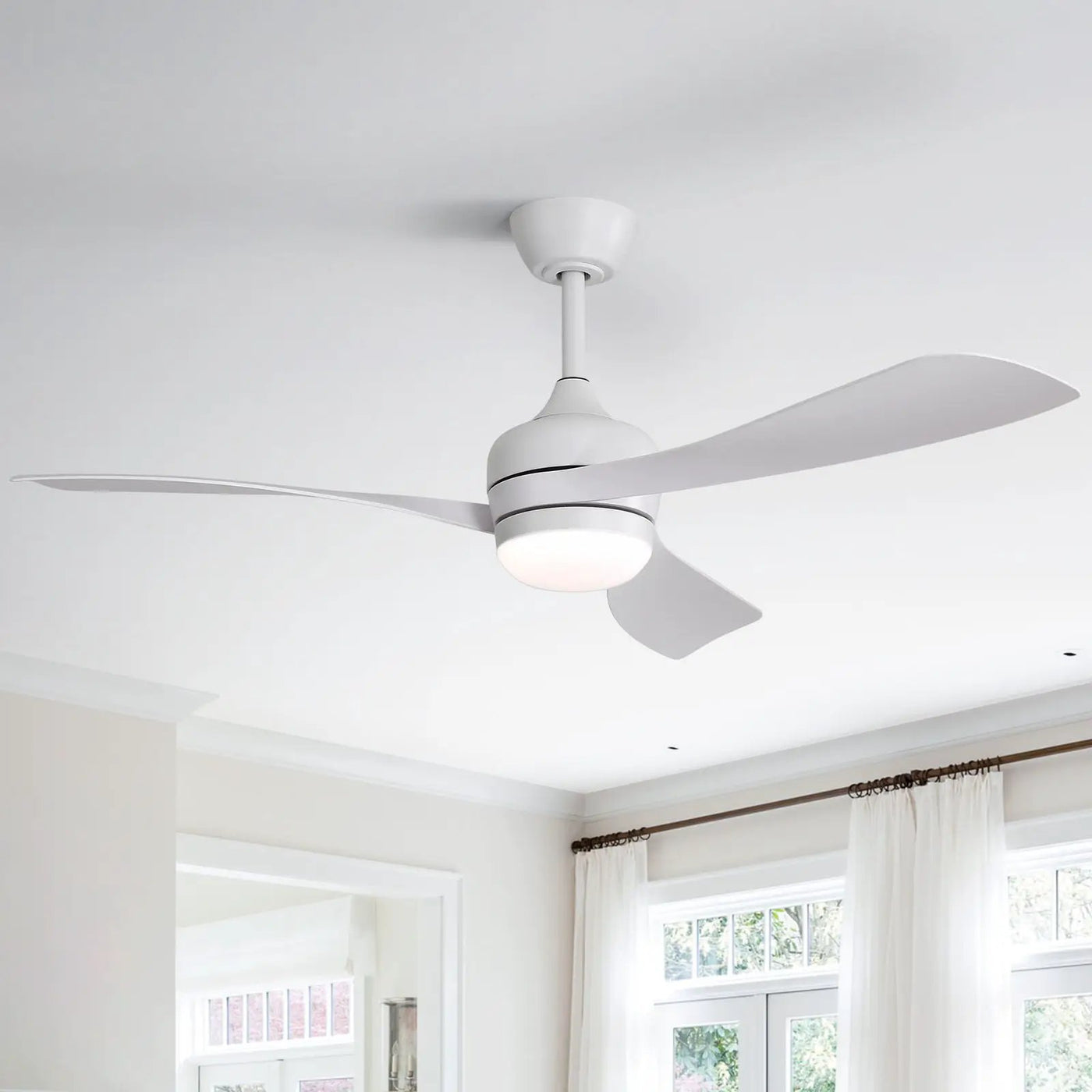 Ceiling Fan With 3 Blades, Remote Control, Reversible DC Motor, Noiseless Operation, 3 Downrods by HouseOfZazla