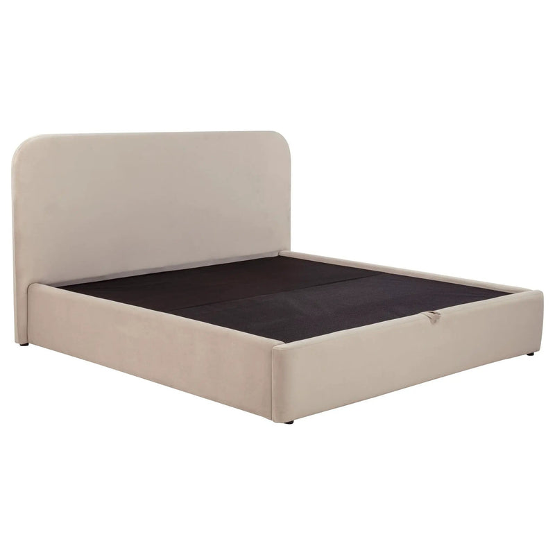 Anders Upholstered Eastern King Storage Lift Platform Bed Beige by Unique Piece Furniture