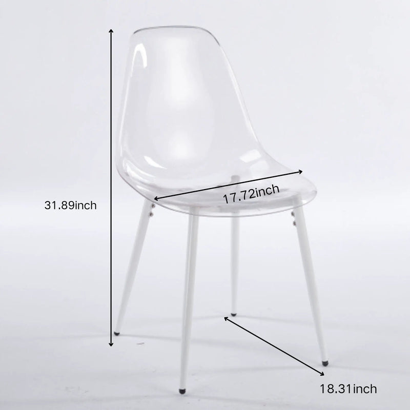 Transparent Dining Chair (Set of 4) - Matte White by Unique Piece Furniture