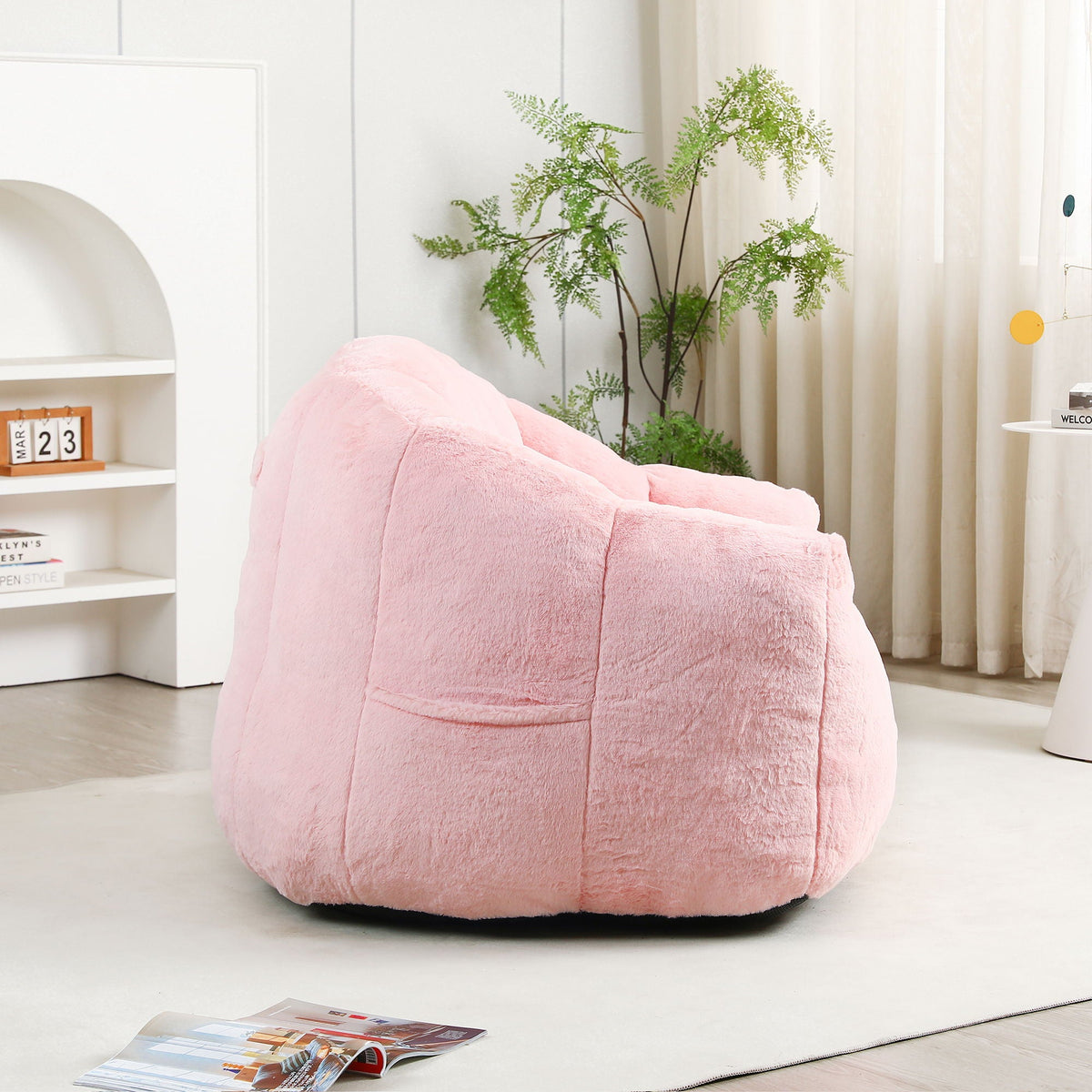 High Density Foam Beanbag Arm Chair with Armrests - White, Gray, Light Brown, Green, Pink, photo 24 of 40