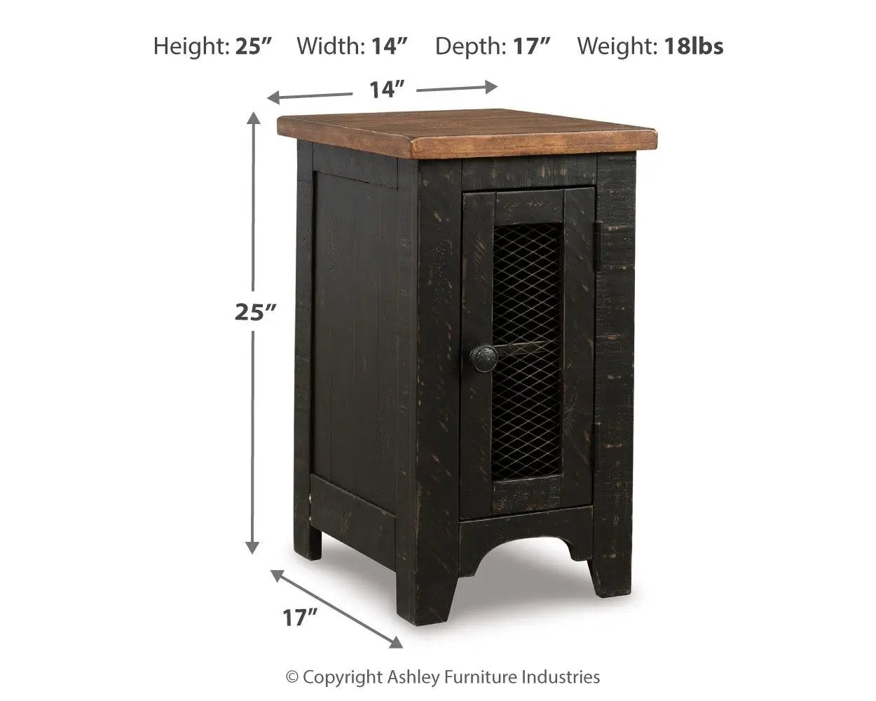 Valebeck - Chair Side End Table - Black / Brown by Unique Piece Furniture