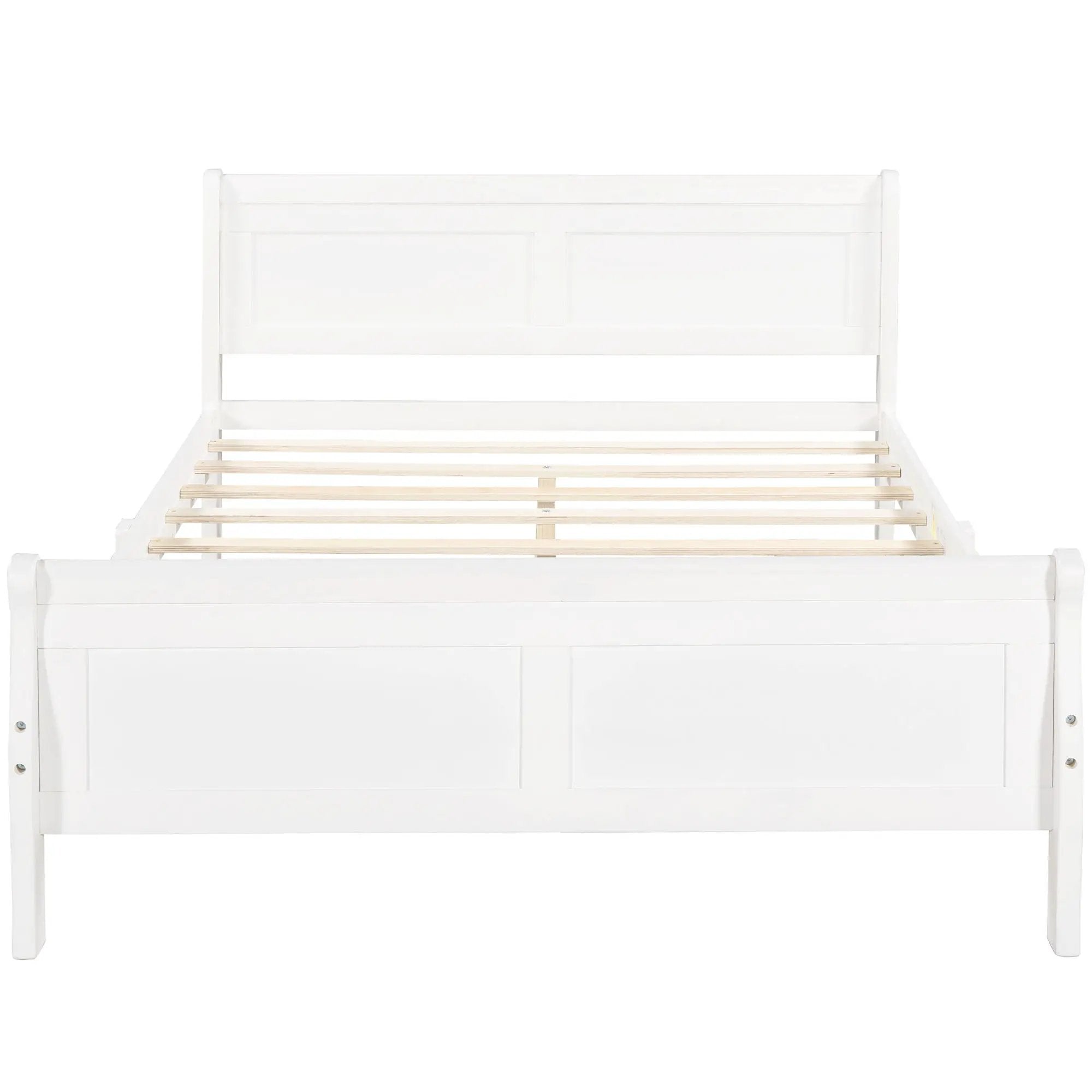 Platform Bed Frame Mattress Foundation Sleigh Bed With Headboard / Footboard / Wood Slat Suppor by HouseOfZazla