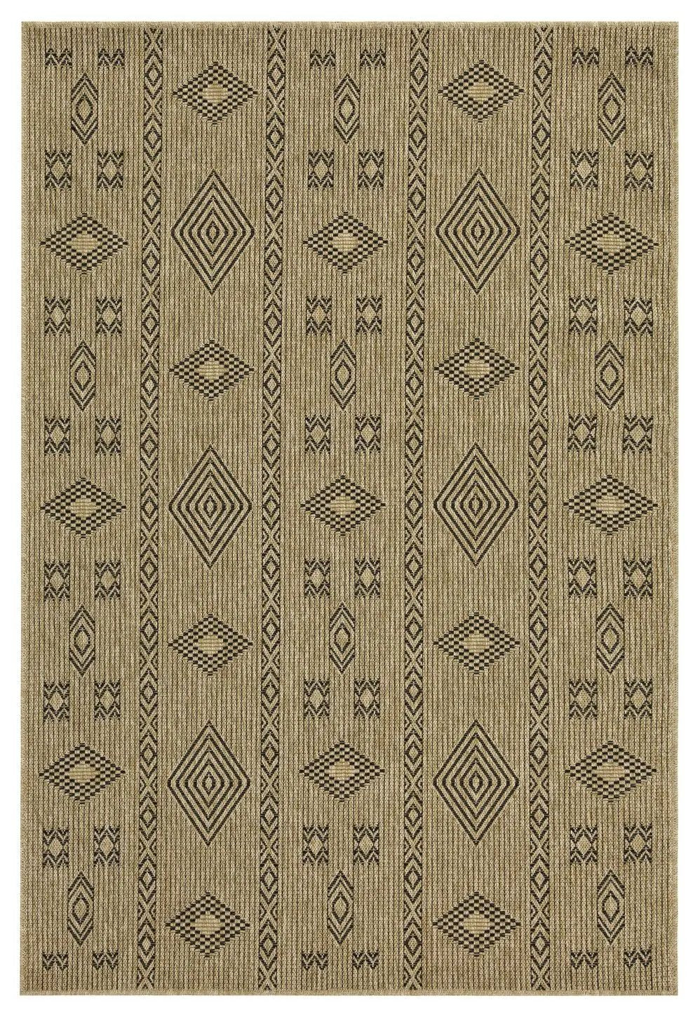 Earth - 7'10" X 10'3" Indoor, Outdoor Area Rug - Natural / Black by HouseOfZazla