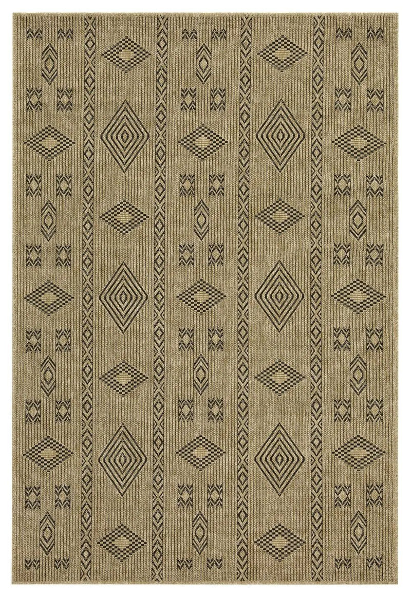 Earth - 7'10" X 10'3" Indoor, Outdoor Area Rug - Natural / Black by HouseOfZazla