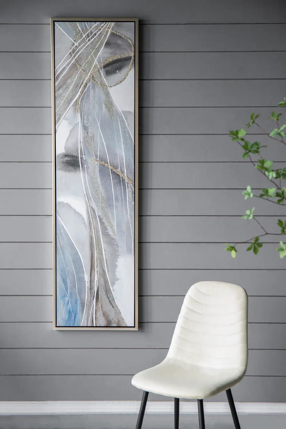 Elongated Modern Abstract Oil Paintings, Wall Art For Living Room Dining Room Bedroom Office Entryway (Set of 2) - Multicolor by Unique Piece Furniture