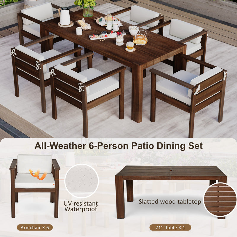 TREXM 7-Piece Patio Dining Table Set for 6 by HouseOfZazla