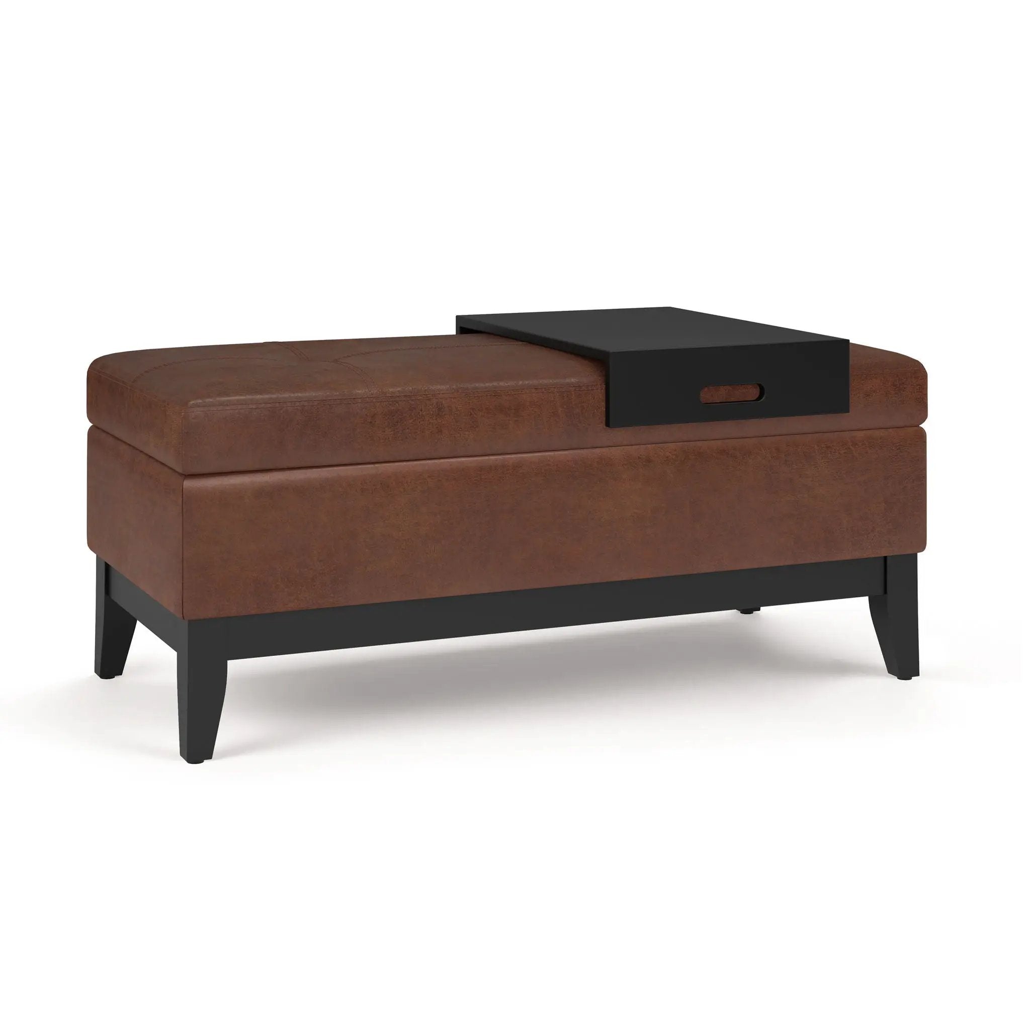 Oregon - Contemporary Storage Ottoman Bench With Tray by HouseOfZazla