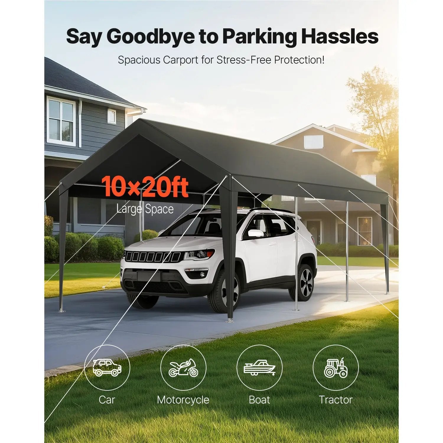 10 x 20 FT Heavy Duty Portable Car Garage Shelter Tent by HouseOfZazla