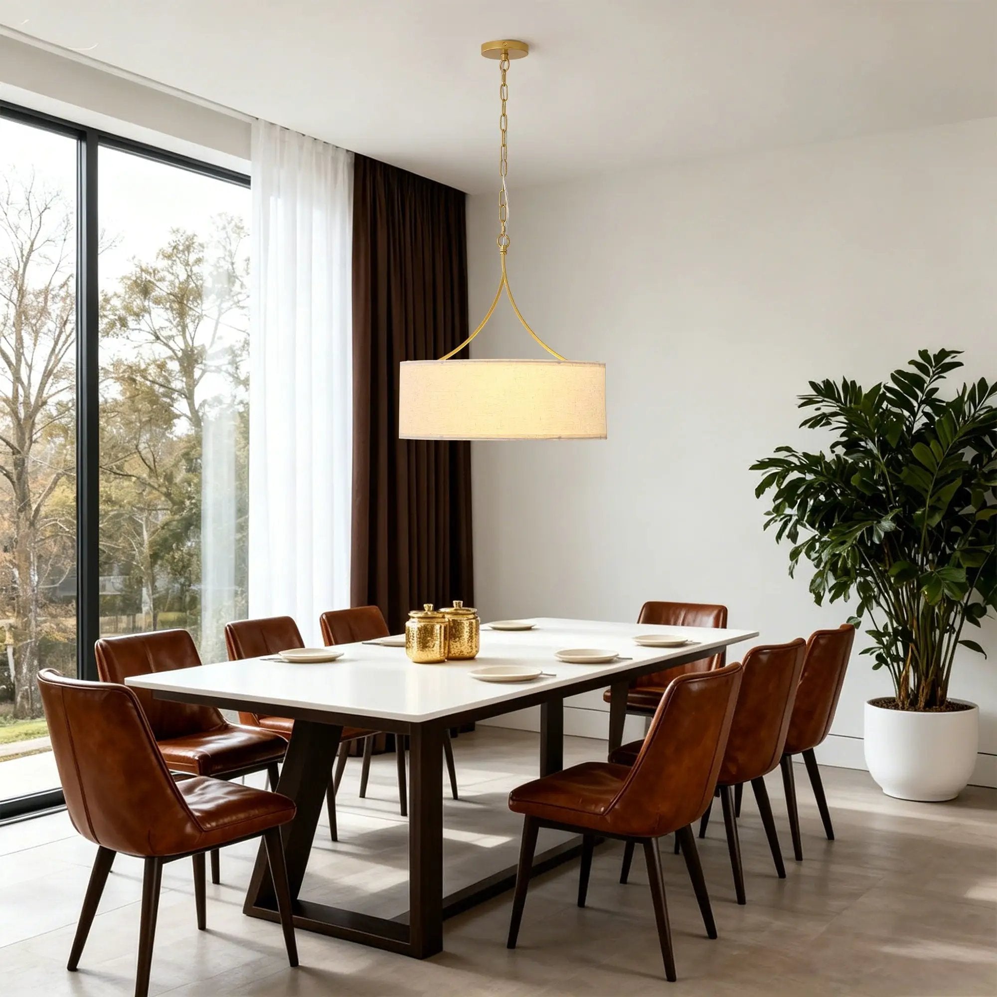 3 Light Drum Pendant Light by Unique Piece Furniture