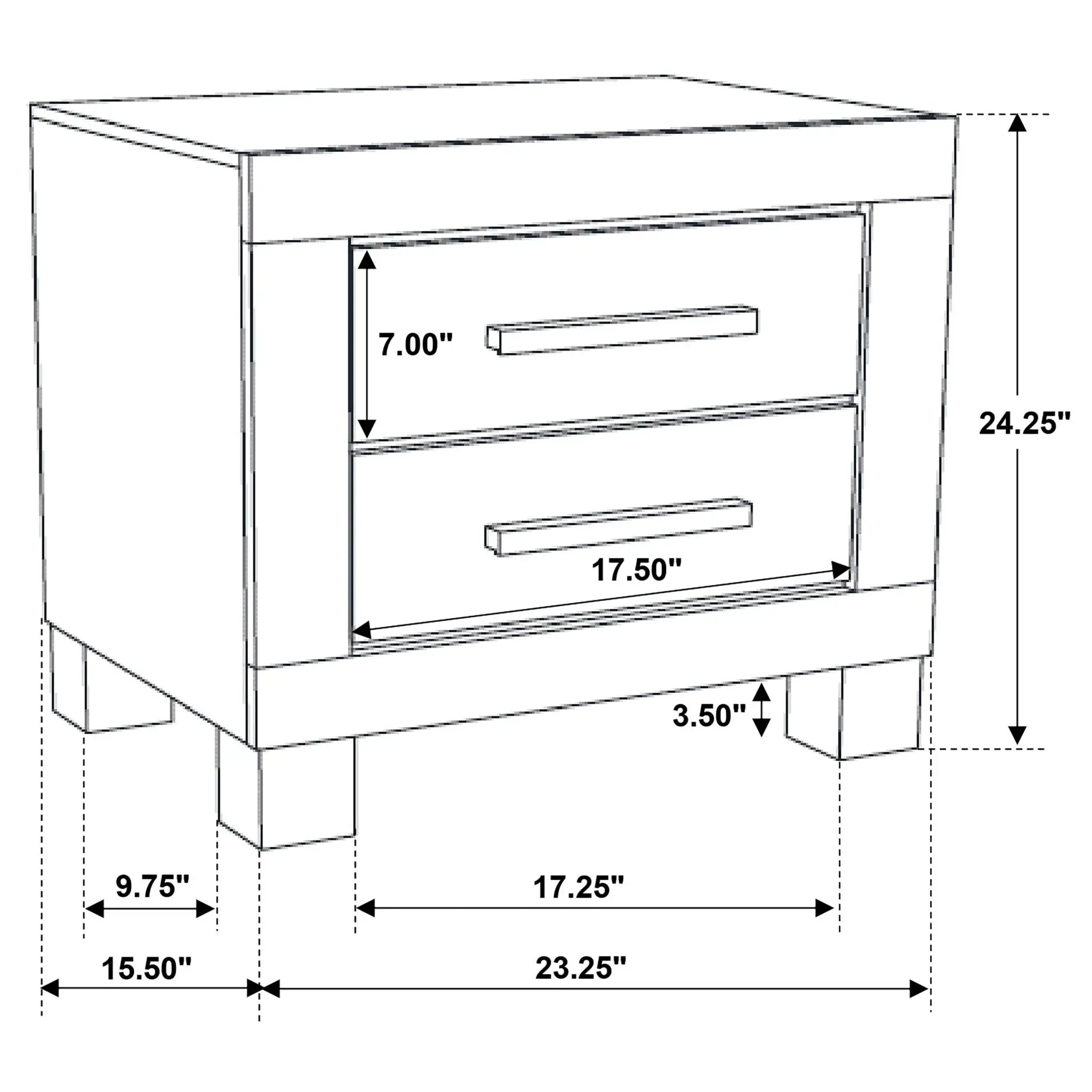 2 Drawer Nightstand - Brown Wood by HouseOfZazla
