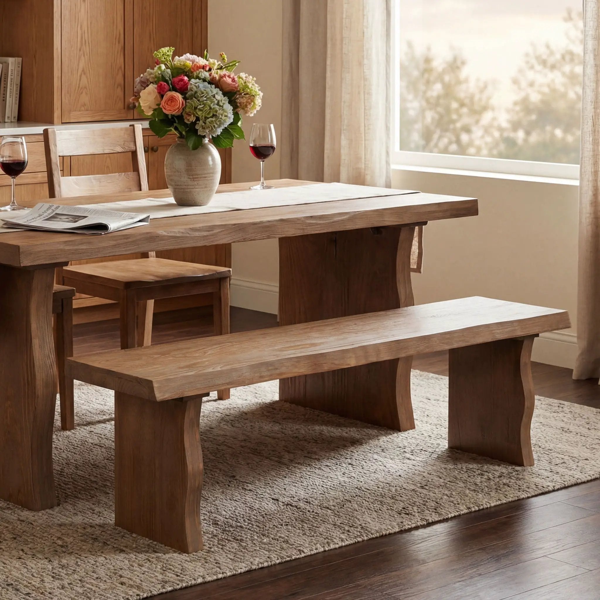Indoor Dining Bench Fits 3 People - Pine by HouseOfZazla