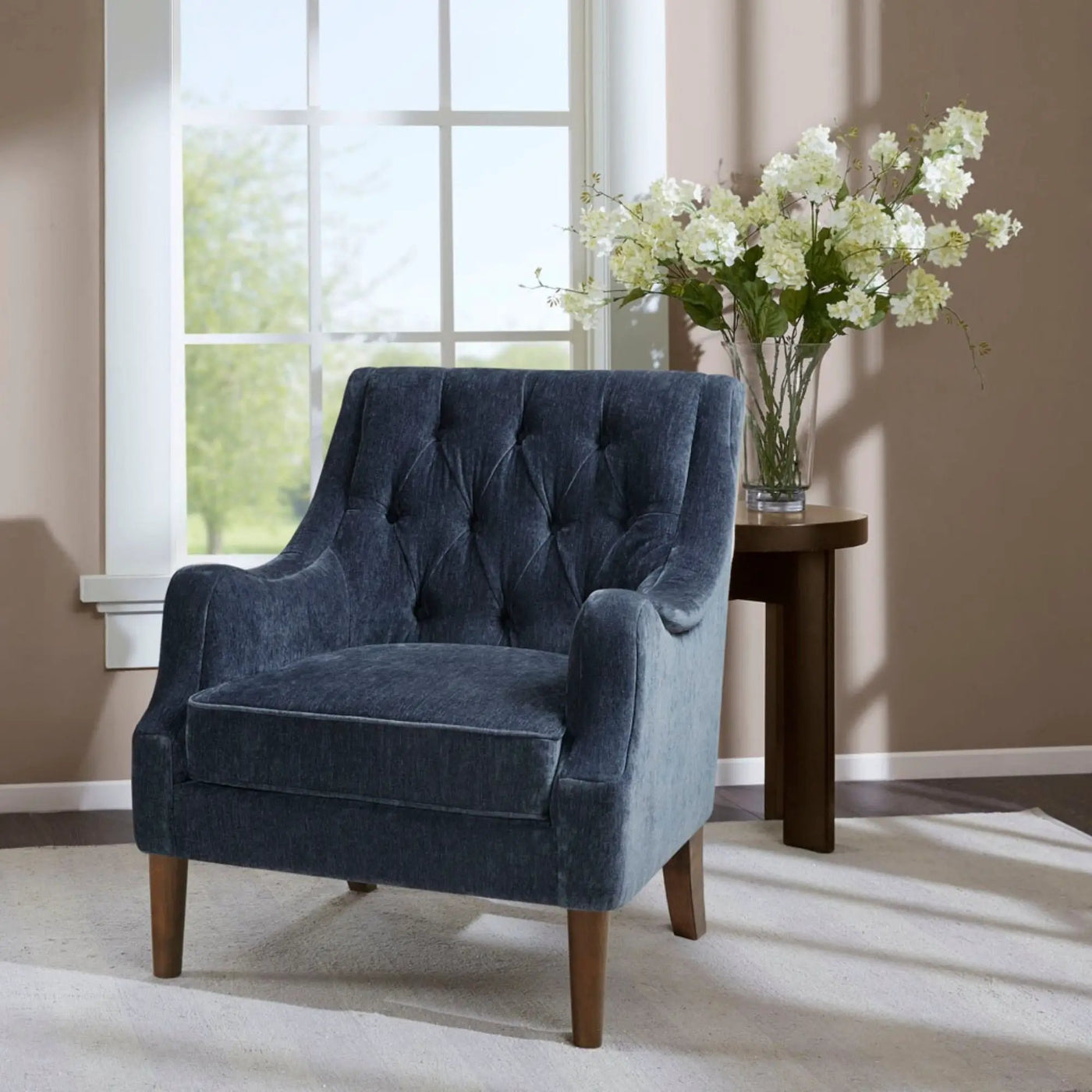 Button Tufted Accent Chair Vintage Style by HouseOfZazla