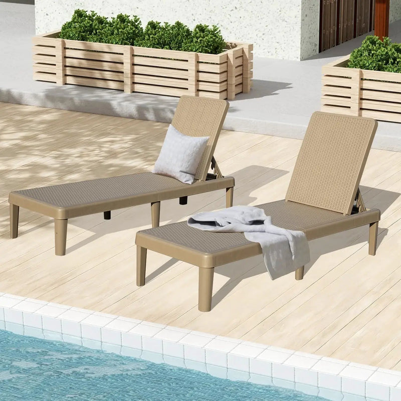 Pool Lounge Chairs Set of 2 with Adjustable Backrest by HouseOfZazla