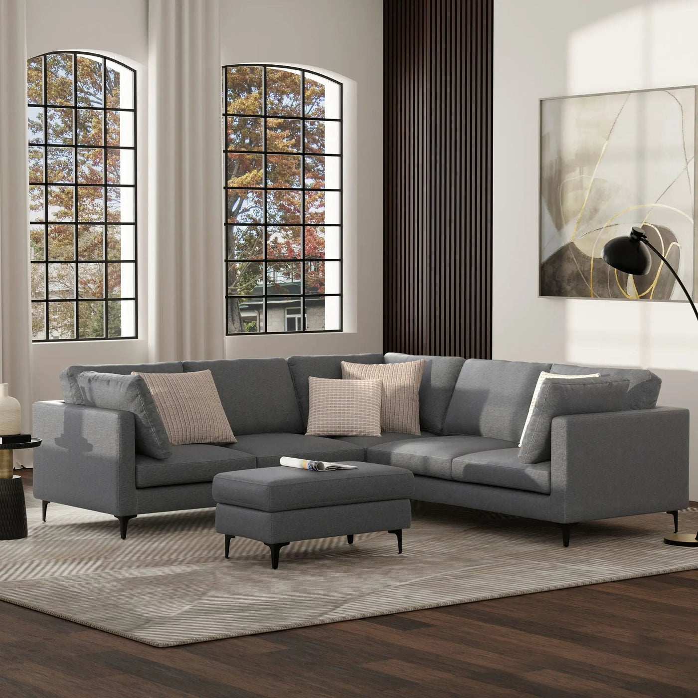 Ava - Mid Century Corner Sectional Sofa Handcrafted by HouseOfZazla