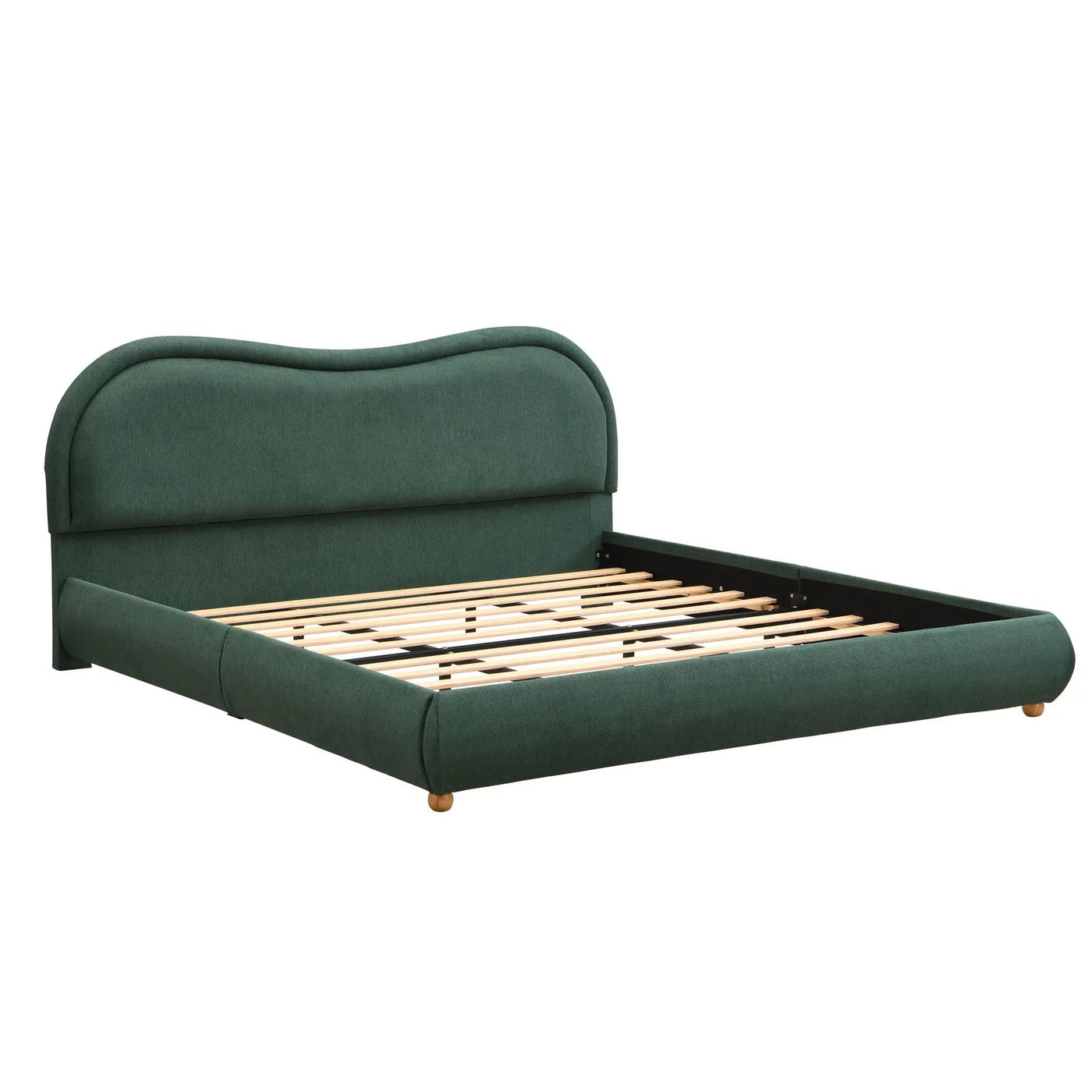 Upholstered Platform Bed Frame With Curved Headboard by HouseOfZazla