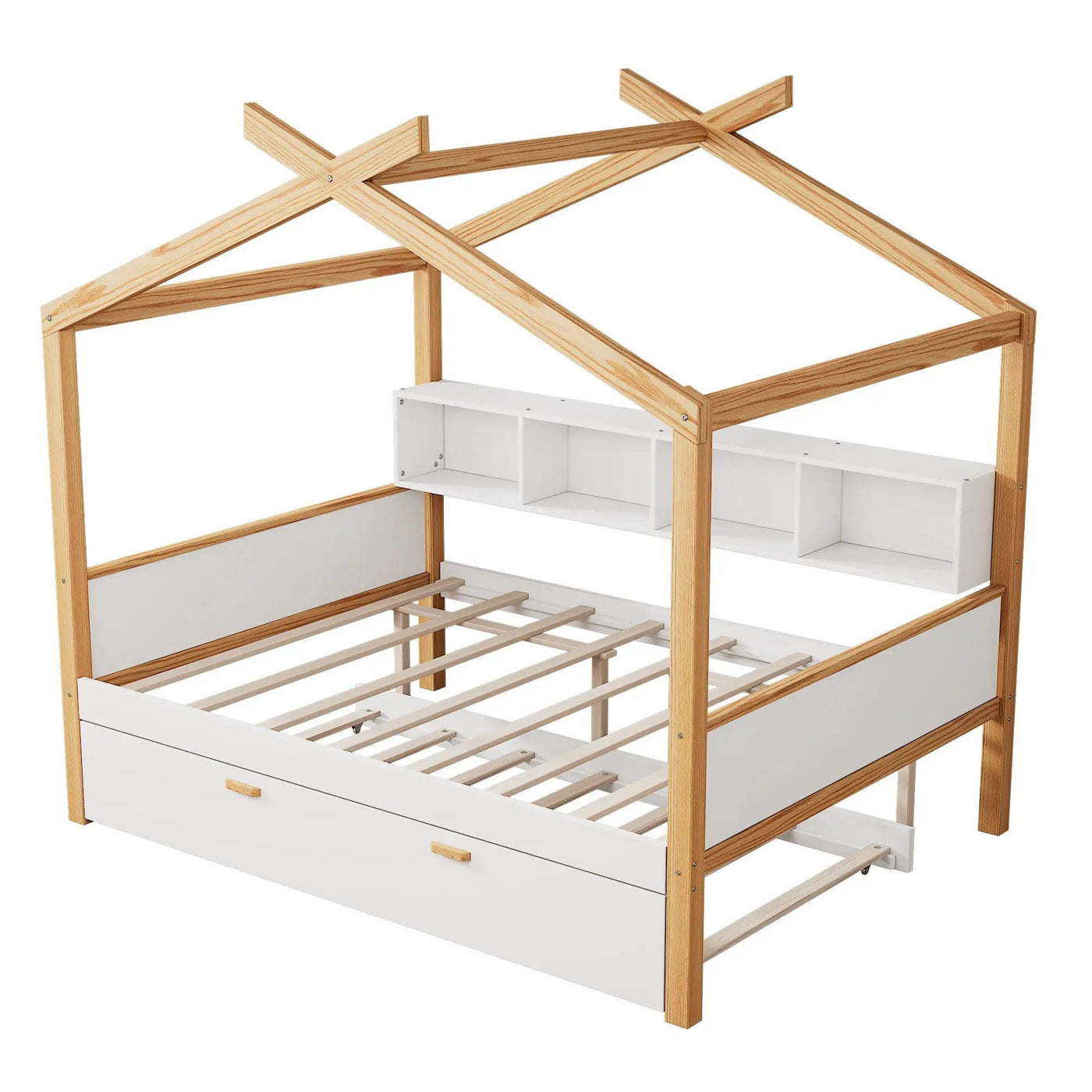 House Bed With Bookshelf Storage by HouseOfZazla